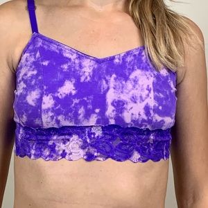 Vs Pink purple tie dye bralette NWOT